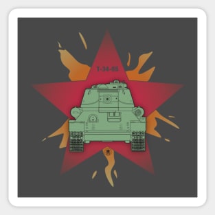 T 34, star and flame Sticker